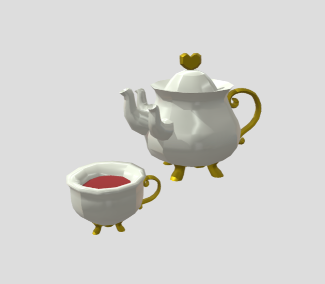 teapot and cup prop